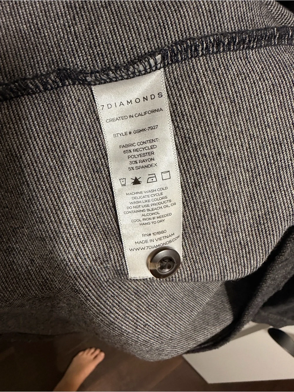 7 Diamonds Men's Heather Gray Long Sleeve Button-Down Shirt